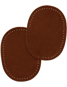 Mini coudières thermocollantes imitation daim marron clair