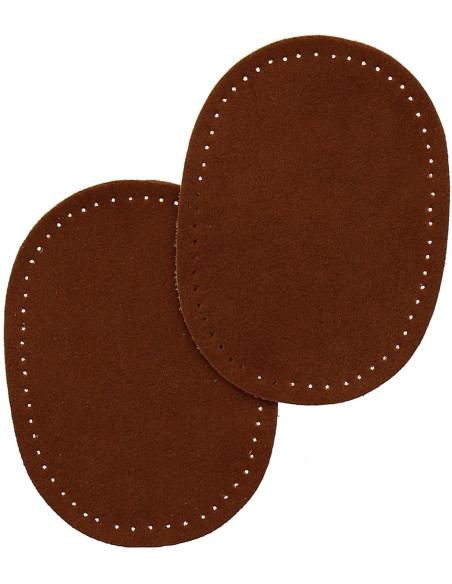 Mini coudières thermocollantes imitation daim marron clair
