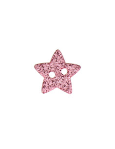 Bouton 2 trous étoile paillette - Rose 2