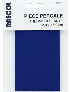 Percale thermocollante pour réparation - Bleu roy