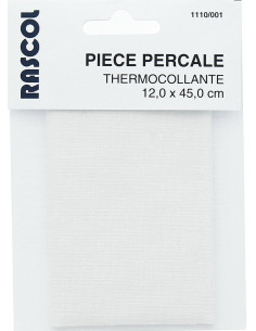 Percale thermocollante pour réparation - Blanc