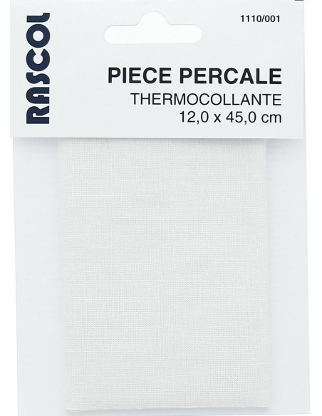 Percale thermocollante pour réparation - Blanc