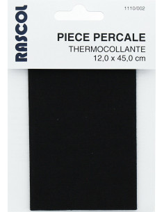 Percale thermocollante pour réparation - Noir