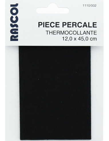 Percale thermocollante pour réparation - Noir