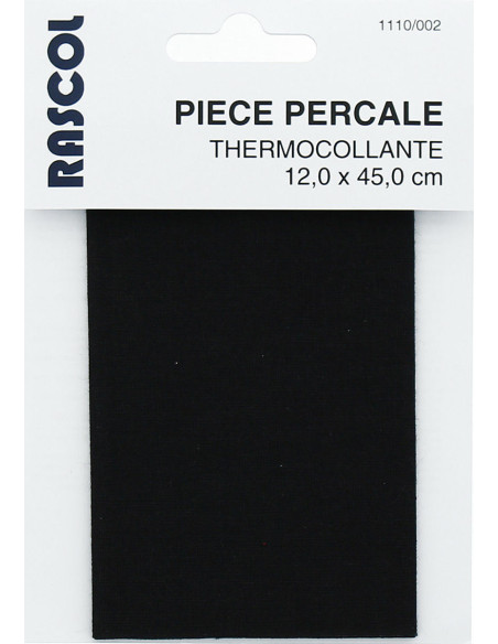Percale thermocollante pour réparation - Noir