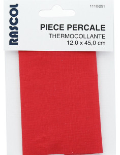 Percale thermocollante pour réparation - Rouge vermillon