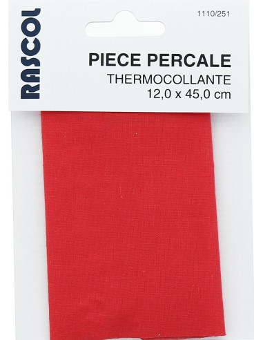 Percale thermocollante pour réparation - Rouge vermillon