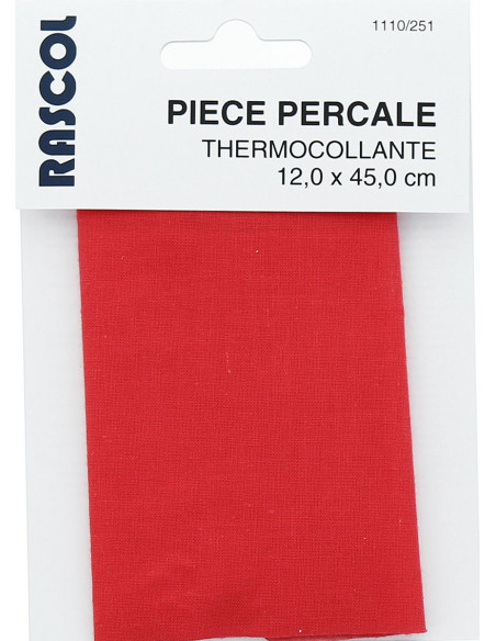 Percale thermocollante pour réparation - Rouge vermillon