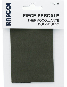 Percale thermocollante pour réparation - Vert olive foncé