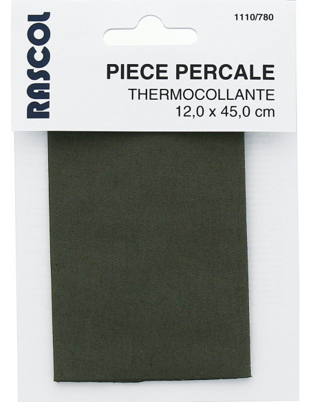 Percale thermocollante pour réparation - Vert olive foncé