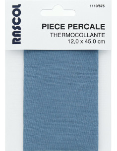 Percale thermocollante pour réparation - Bleu gris