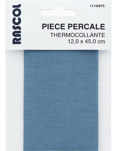 Percale thermocollante pour réparation - Bleu gris