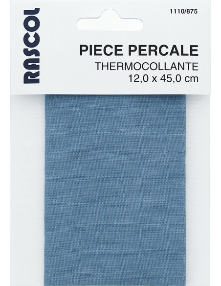 Percale thermocollante pour réparation - Bleu gris