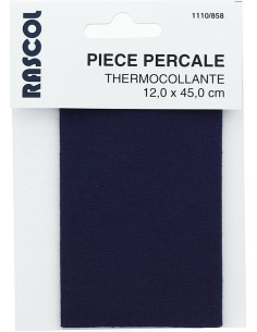 Percale thermocollante pour réparation - Bleu marine