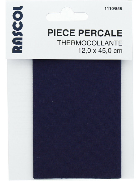 Percale thermocollante pour réparation - Bleu marine