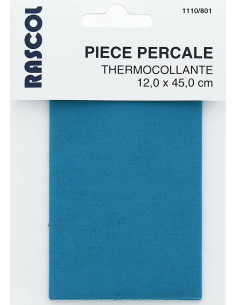 Percale thermocollante pour réparation - Bleu turquoise