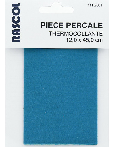 Percale thermocollante pour réparation - Bleu turquoise