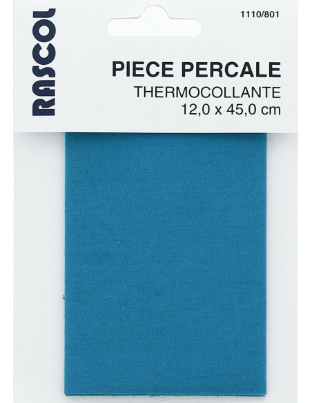 Percale thermocollante pour réparation - Bleu turquoise
