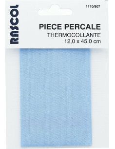 Percale thermocollante pour réparation - Bleu ciel
