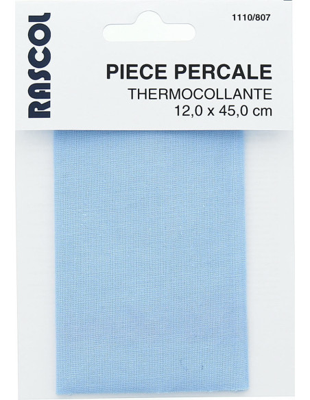 Percale thermocollante pour réparation - Bleu ciel