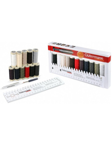 Set de 11 fils à coudre Gütermann + accessoires