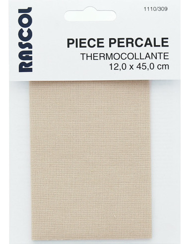 Percale thermocollante pour réparation - Beige clair
