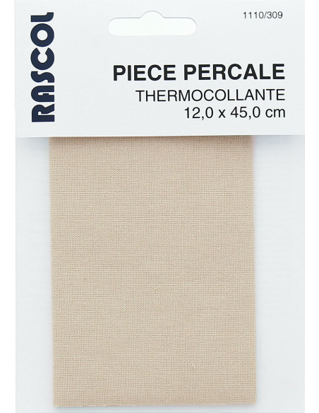 Percale thermocollante pour réparation - Beige clair