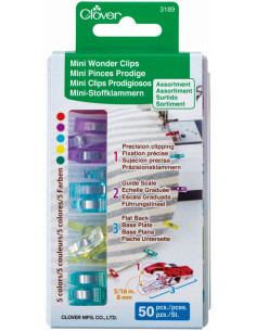 Boite 50 mini pinces Prodige Clover - Assortiment