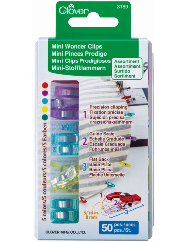 Boite 50 mini pinces Prodige Clover - Assortiment