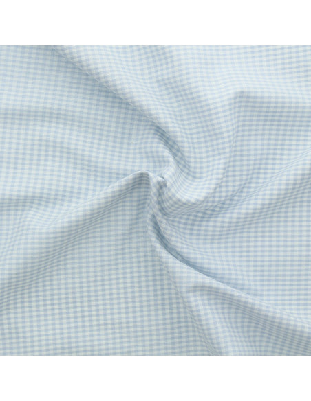 Tissu Vichy petits carreaux - Bleu clair