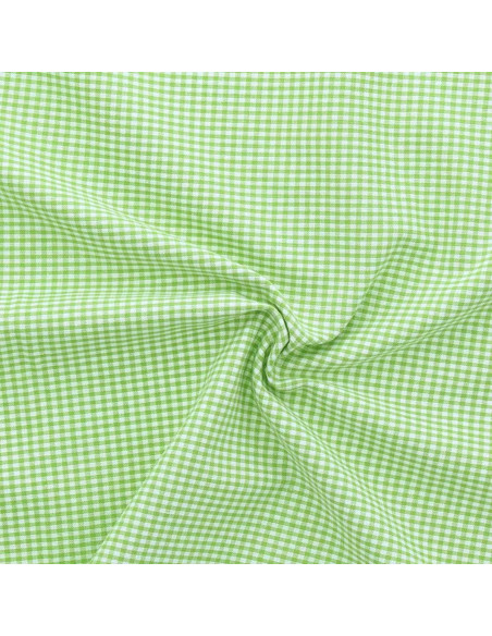 Tissu Vichy petits carreaux - Vert anis