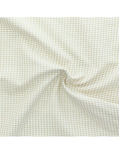 Tissu Vichy petits carreaux - Beige