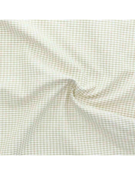 Tissu Vichy petits carreaux - Beige