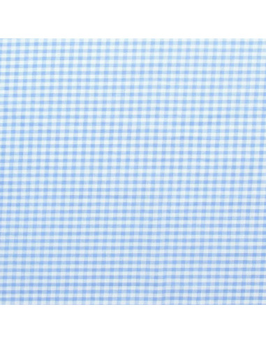 Tissu Vichy grands carreaux - Bleu clair