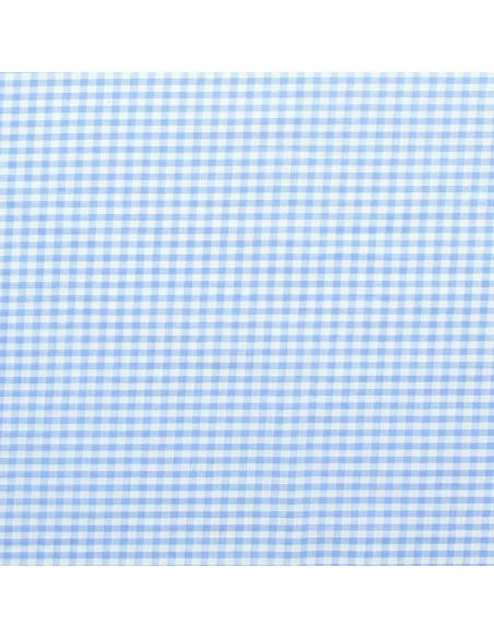 Tissu Vichy grands carreaux - Bleu clair