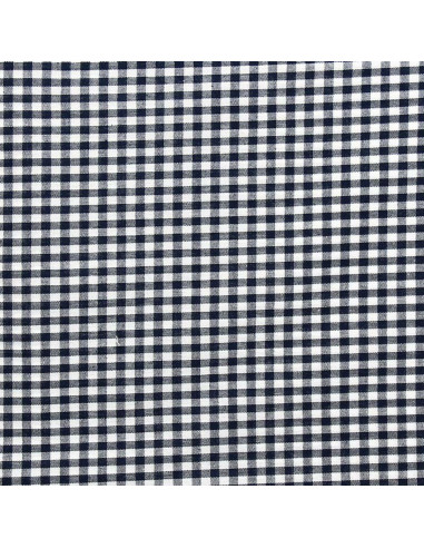 Tissu Vichy grands carreaux - Bleu marine