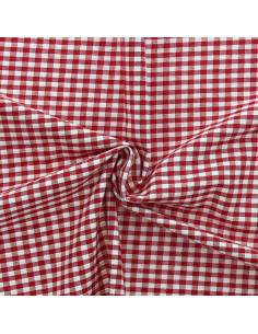 Tissu Vichy grands carreaux - Rouge