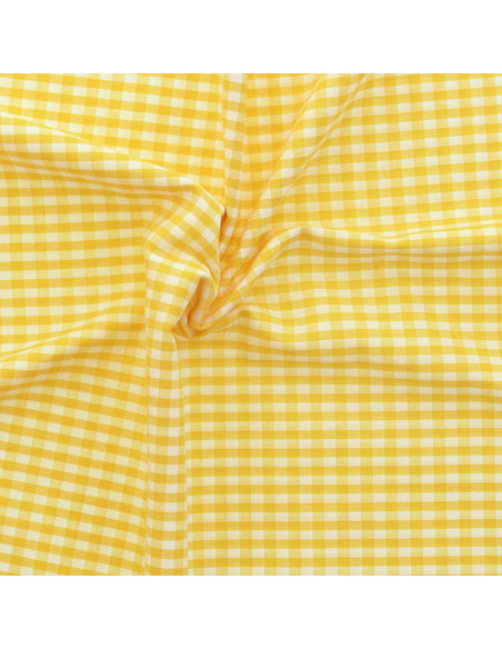 Tissu Vichy grands carreaux - Jaune