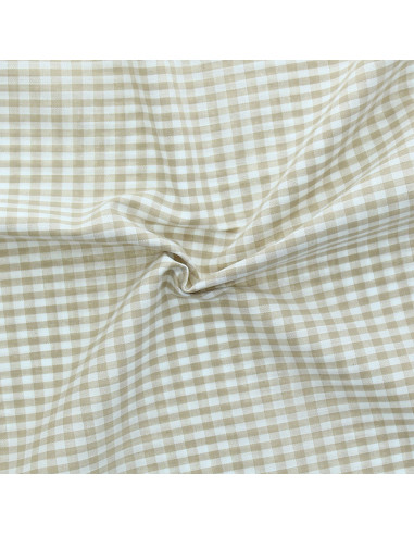 Tissu Vichy grands carreaux - Beige