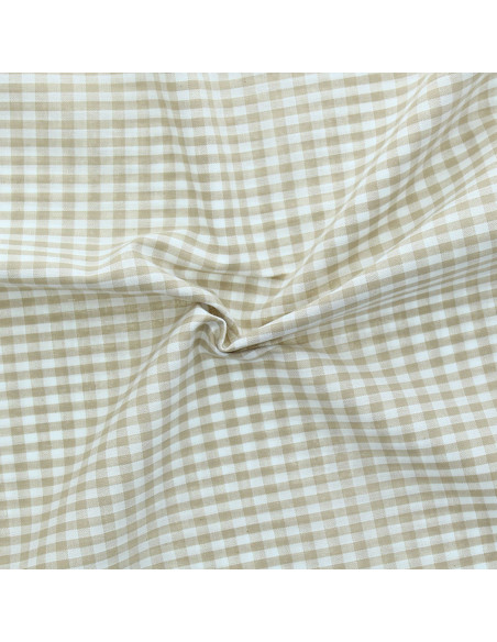 Tissu Vichy grands carreaux - Beige