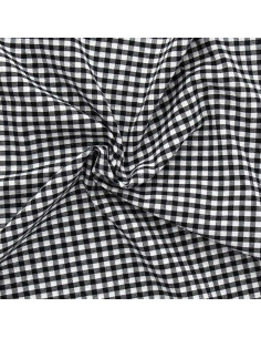 Tissu Vichy grands carreaux - Noir