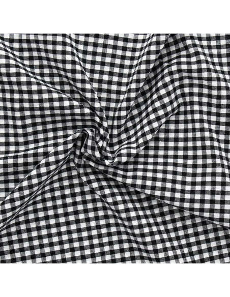 Tissu Vichy grands carreaux - Noir