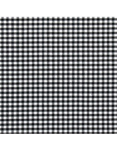 Tissu Vichy grands carreaux - Noir