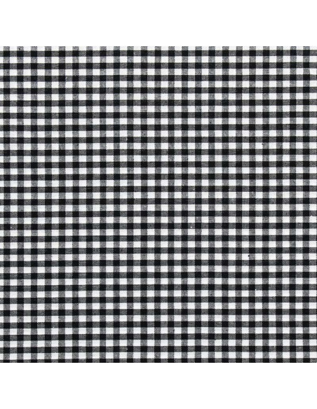 Tissu Vichy grands carreaux - Noir