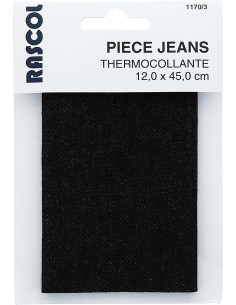 Percale thermocollante pour réparation - Jeans noir
