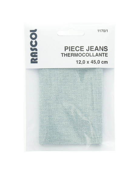 Percale thermocollante pour réparation - Jeans bleu clair