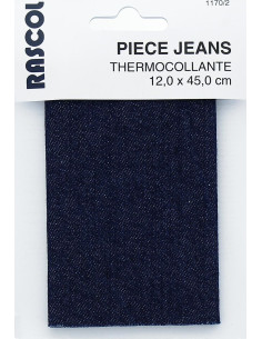 Percale thermocollante pour réparation - Jeans bleu marine