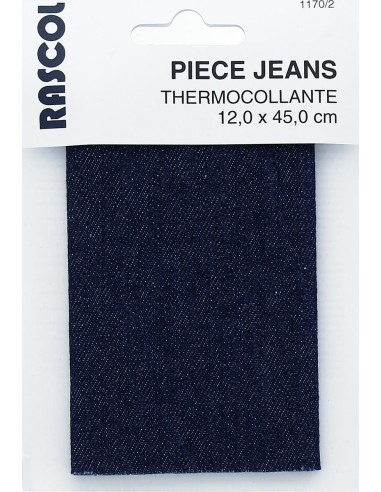 Percale thermocollante pour réparation - Jeans bleu marine
