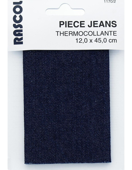 Percale thermocollante pour réparation - Jeans bleu marine