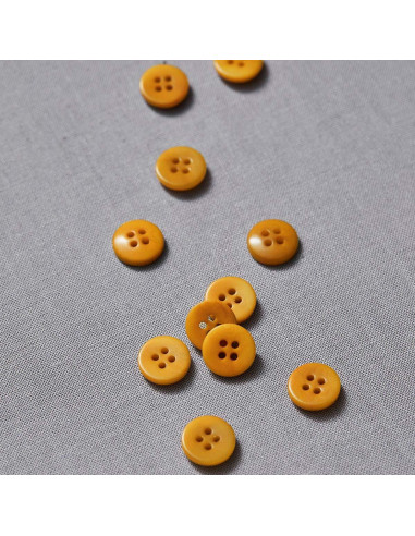 Bouton corozo plat - Ambre